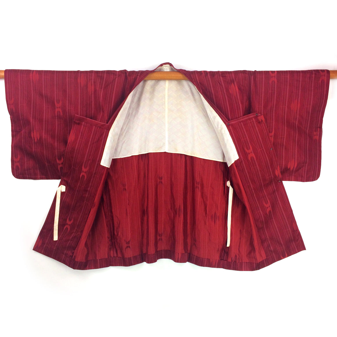 Vintage Burgundy Silk Michiyuki Kimono Jacket