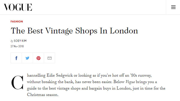We're in Vogue's guide to 'The Best Vintage Shops In London'