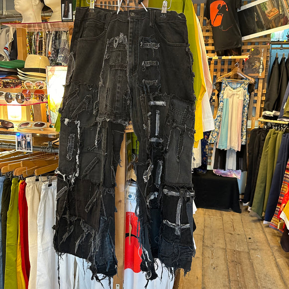 Black Patchwork Jeans - Reserved for Sam