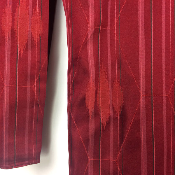 Vintage Burgundy Silk Michiyuki Kimono Jacket
