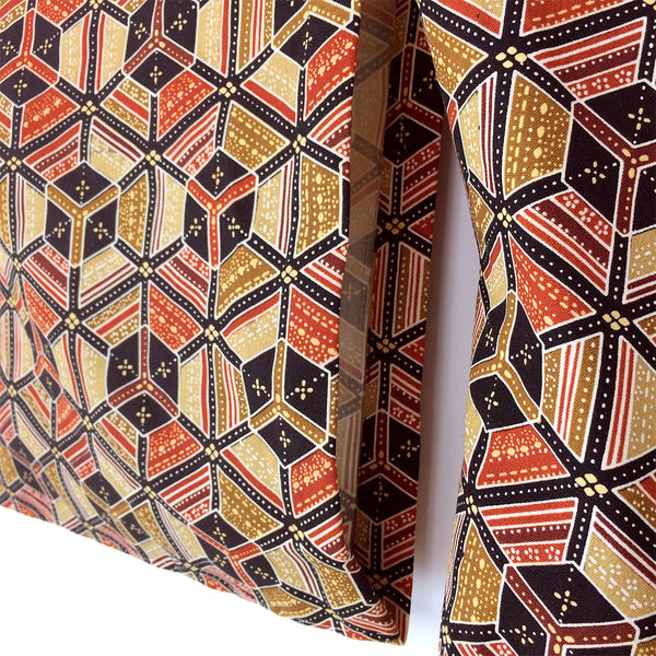 Vintage Japanese Kimono Silk Mix Kikko Mon Pattern Kimono - Back of left sleeve detail2