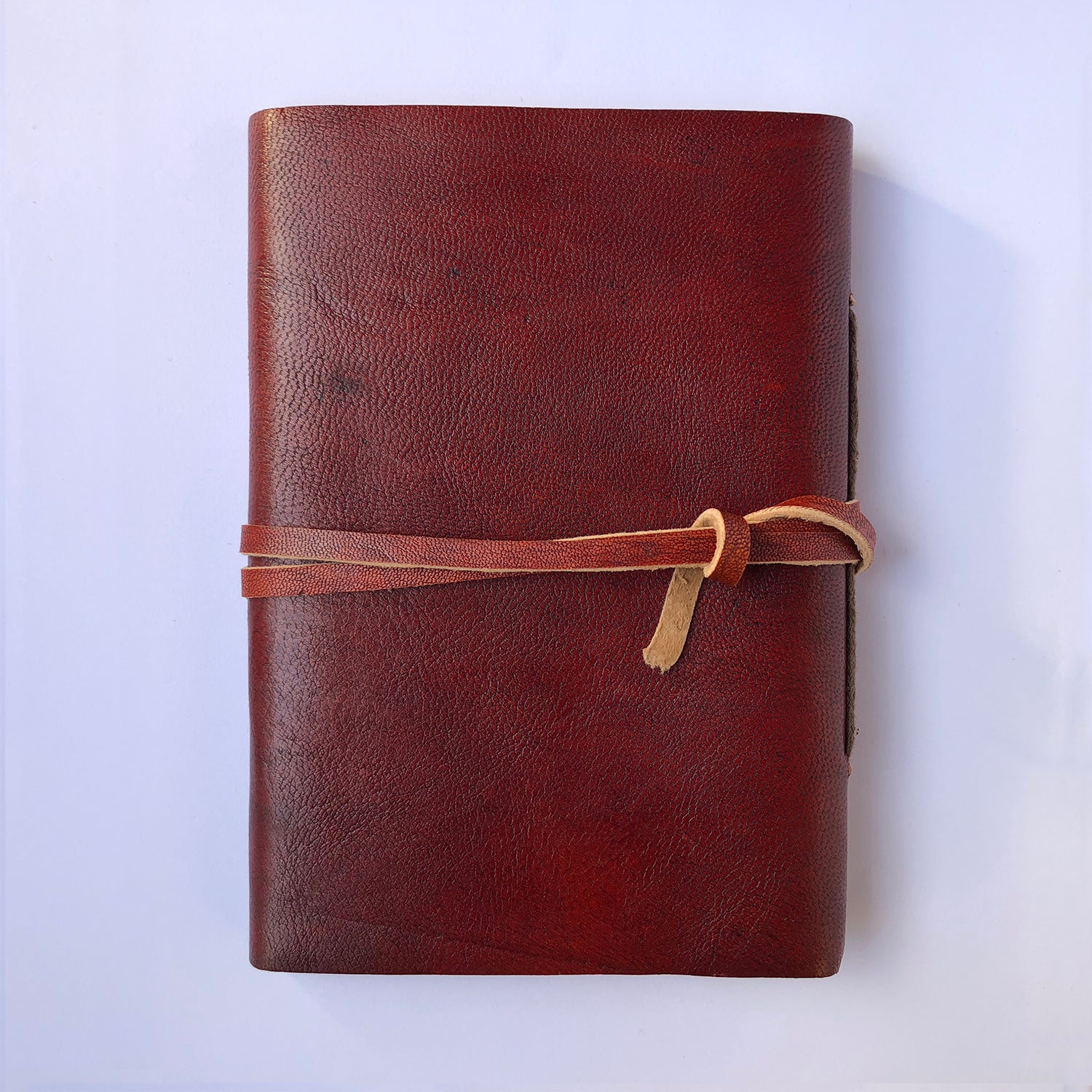 Fair Trade Leather Notebook Folding Flap and Tie (2 Sizes