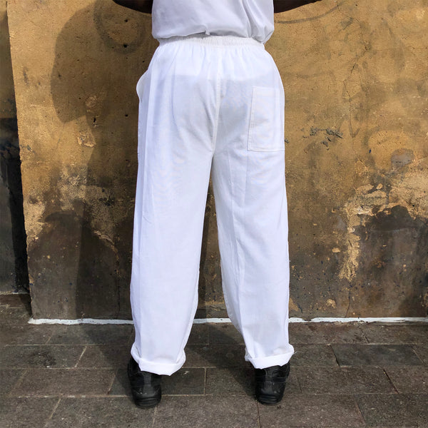 Unisex One Size Cotton Trousers - Long Muang - white back