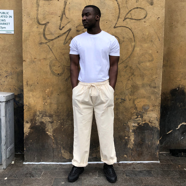 Unisex One Size Cotton Trousers - Long Muang - beige front