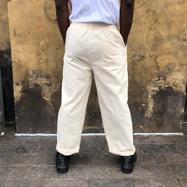 Unisex One Size Cotton Trousers - Long Muang - beige back