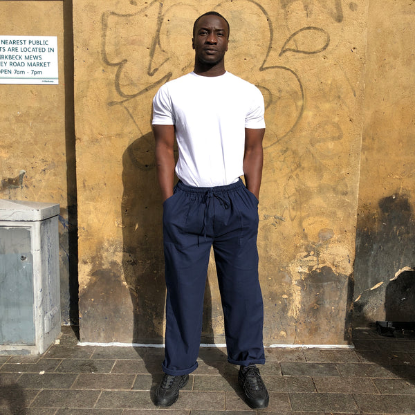 Unisex One Size Cotton Trousers - Long Muang - navy front