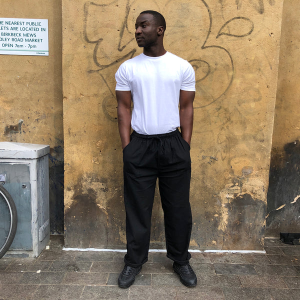 Unisex One Size Cotton Trousers - Long Muang - black front