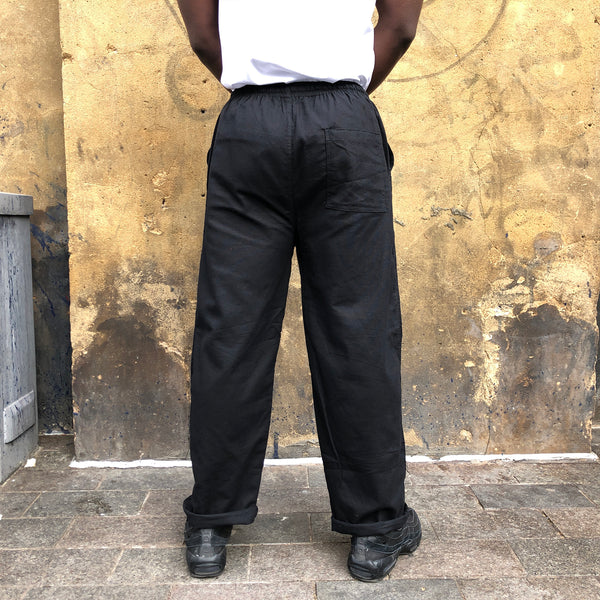 Unisex One Size Cotton Trousers - Long Muang - black back
