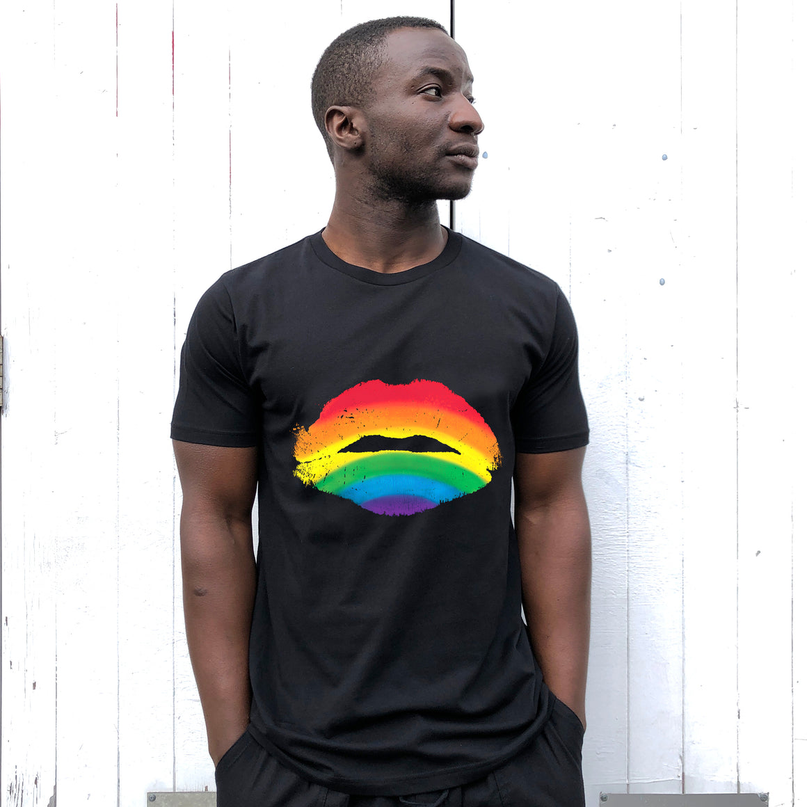 Rainbow Kiss Black NHS Charity T-shirt Design