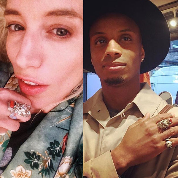 Rini and Carlos wearing their dragon rings