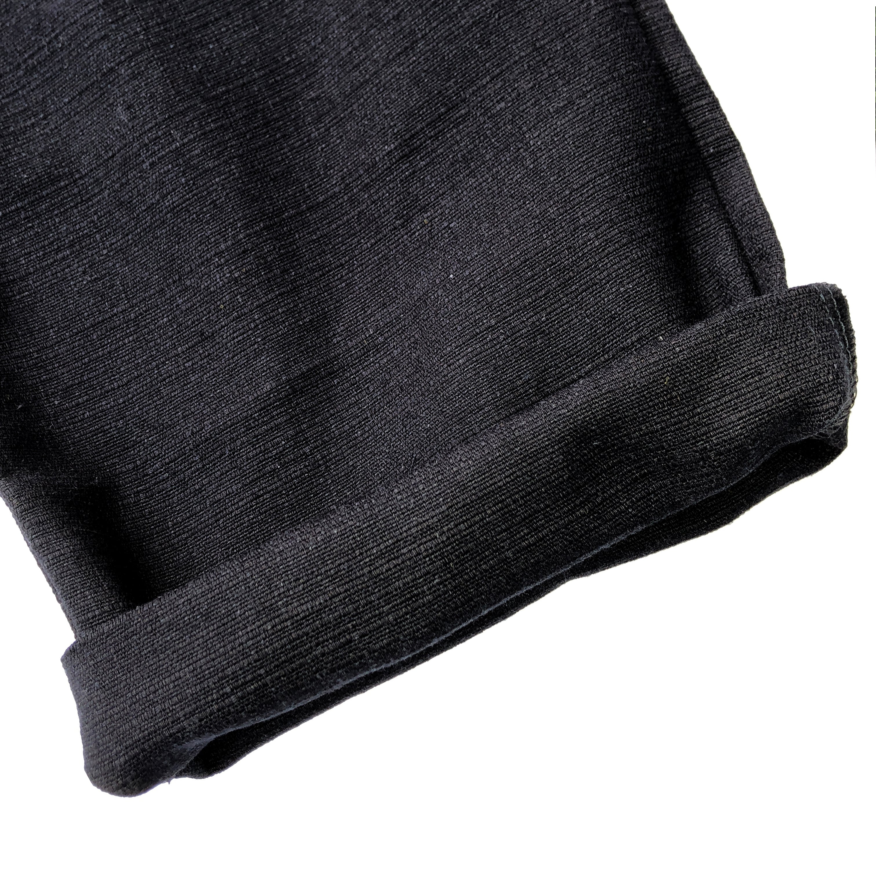 Unisex Ribbed Cotton Shing Mai Trousers Black - Mero Retro