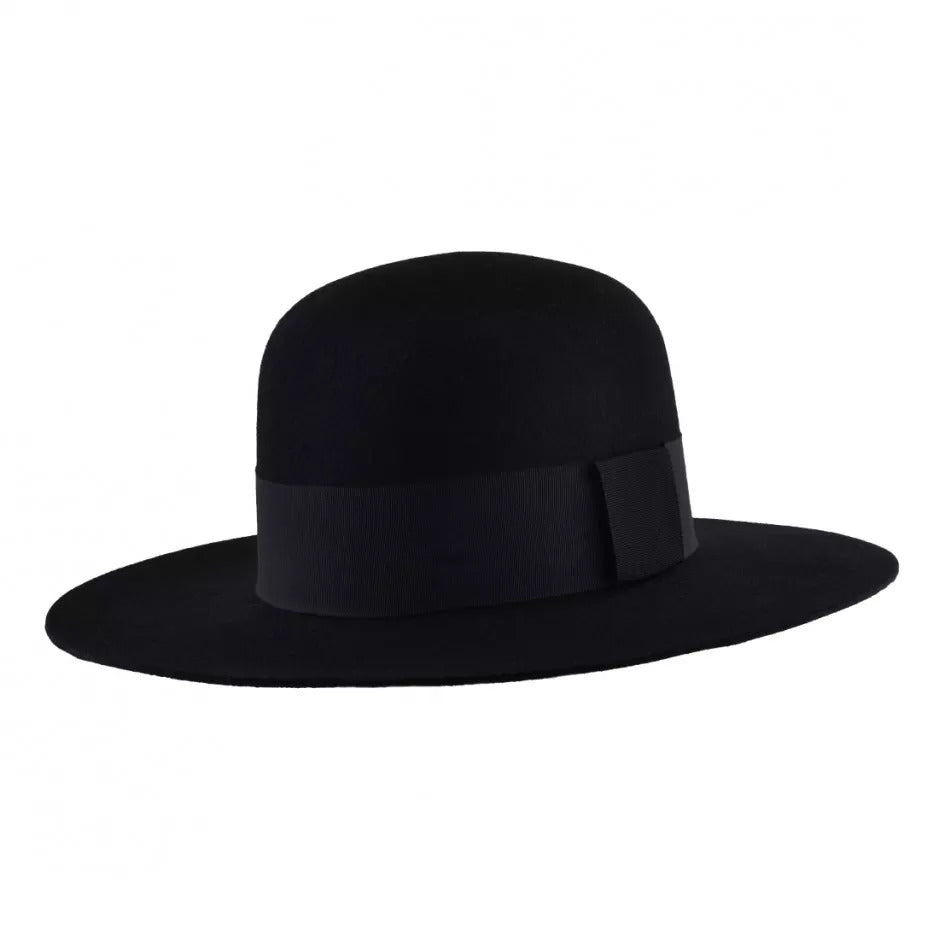 Wide Brim Black Bolero - with rounded crown