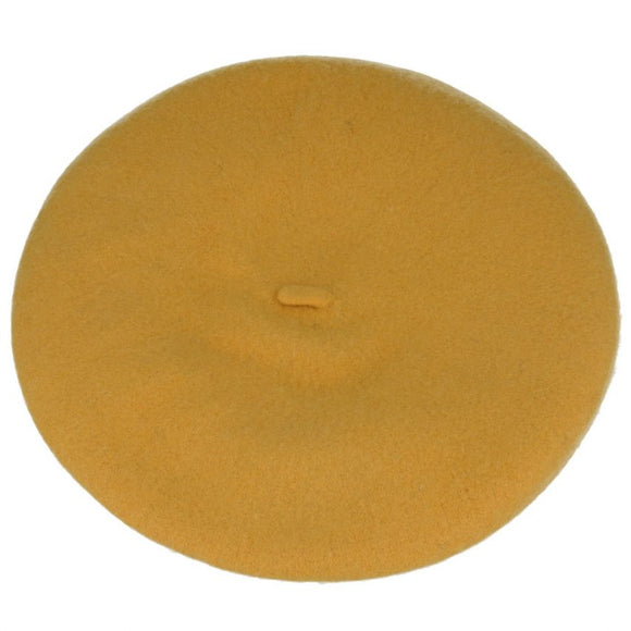 Mustard 100% Wool Beret
