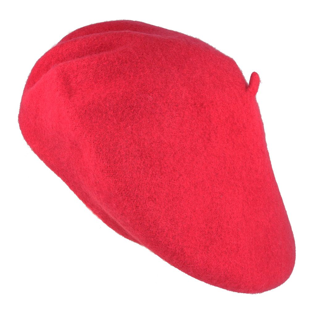 Red 100% Wool Beret