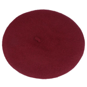 Wine 100% Wool Beret