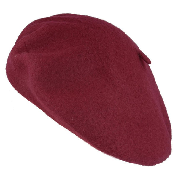 Wine 100% Wool Beret
