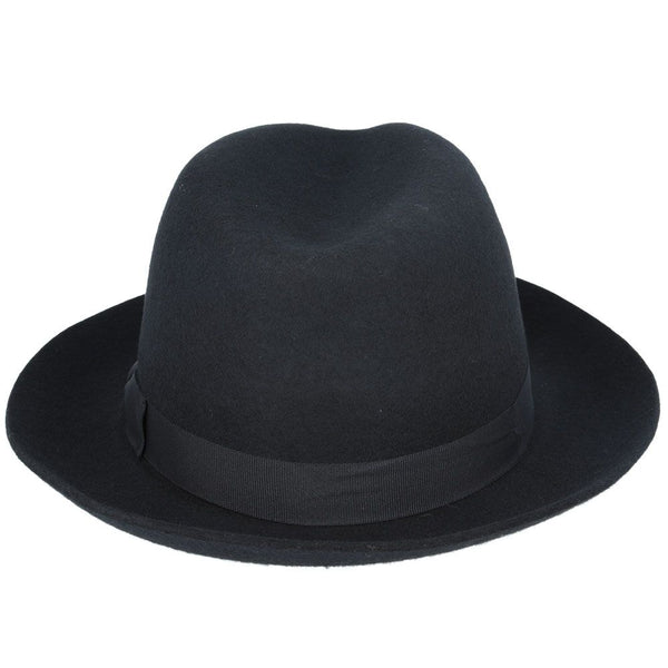 Handmade 100% Wool Black Snap brim Fedora