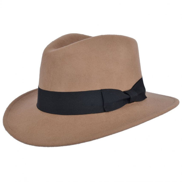 Handmade 100% Wool Camel Fedora