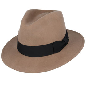 Handmade 100% Wool Camel Fedora