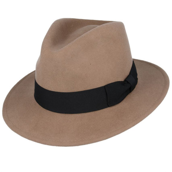 Handmade 100% Wool Camel Fedora