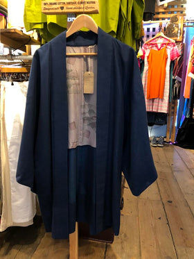 Reserved for David: Blue Silk Haori Kimono Jacket