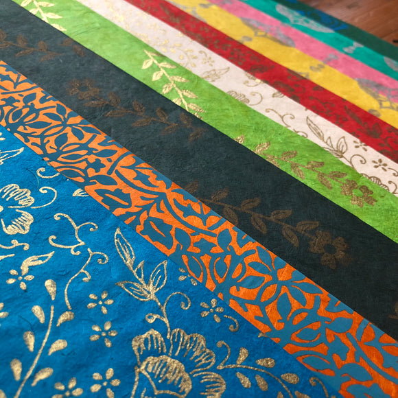 Fair Trade handmade Nepalese gift wrapping paper - side view